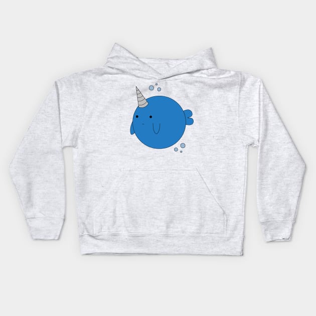 Puffy Narwhale Kids Hoodie by Ramateeshop